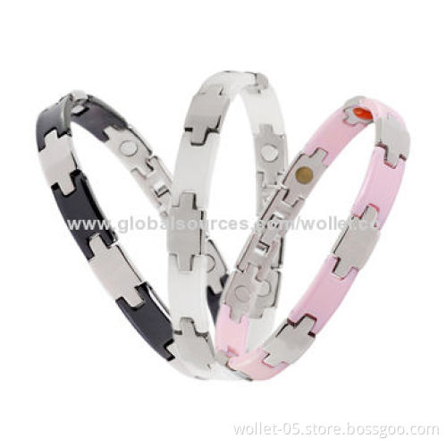 Therapy Jewelry Bracelets, Made of Ceramic with 316L Stainless Steel, Good for Health